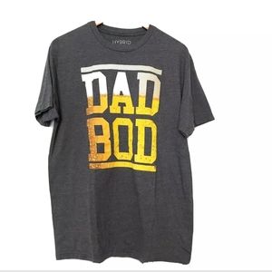 Dad Bod T-Shirt Shortsleeve Beer Graphic Lettering Gray Yellow